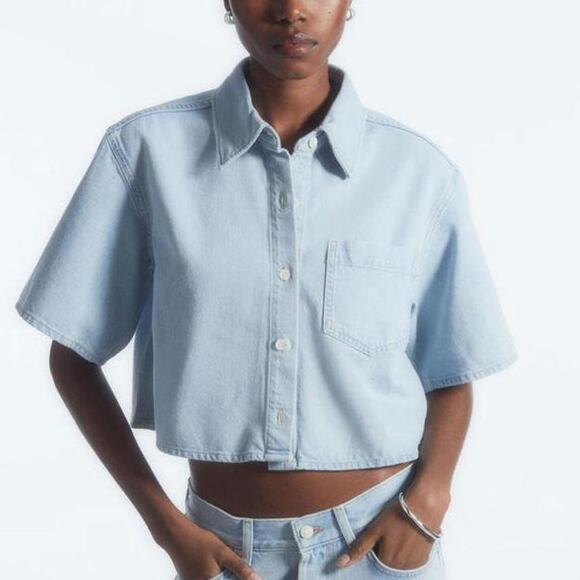 Cos cropped short sleeve denim shirt - Picture 1 of 7